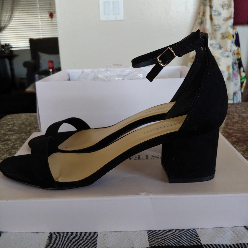 Black strappy heels